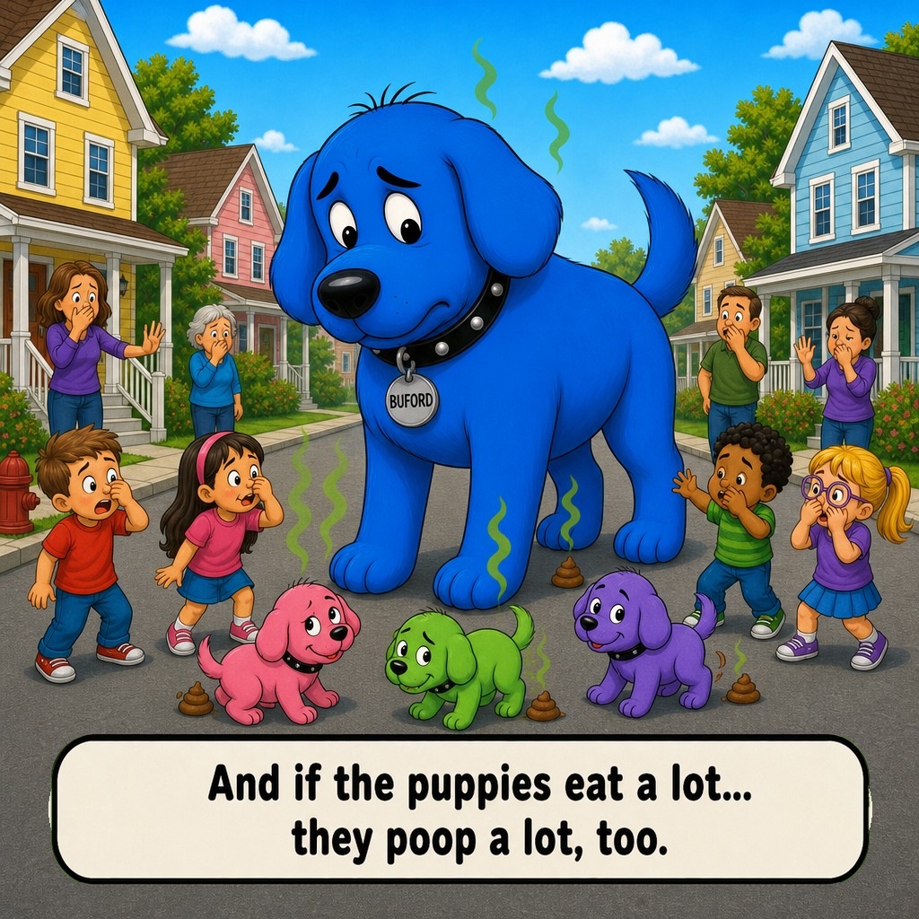 Sample page from Buford Has Puppies